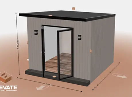 3 by 3 metre garden room render